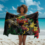 Lion King Africa Graffiti Sarong Bold Text and Neon Colors - African Pride