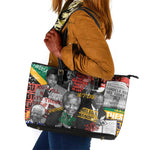 Nelson Mandela Graffiti Leather Tote Bag Street Spray Art Recreating The Life Of A Great Man - African Pride
