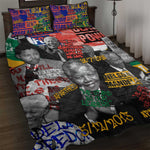 Nelson Mandela Graffiti Quilt Bed Set Street Spray Art Recreating The Life Of A Great Man - African Pride