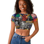 Nelson Mandela Graffiti Raglan Cropped T shirt Street Spray Art Recreating The Life Of A Great Man - African Pride