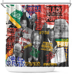 Nelson Mandela Graffiti Shower Curtain Street Spray Art Recreating The Life Of A Great Man - African Pride