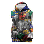 Nelson Mandela Graffiti Sleeveless Zip Hoodie Street Spray Art Recreating The Life Of A Great Man - African Pride