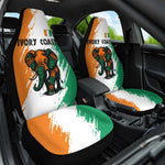 Ivory Coast Car Seat Cover African Elephant in Ivorian Flag Colors - African Pride