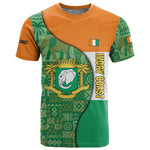 Ivory Coast T shirt Elephant Crest and Tribal Pattern - African Pride