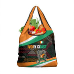 Ivory Coast Elephants Football Grocery Bag Soccer with Tribal Pattern - African Pride