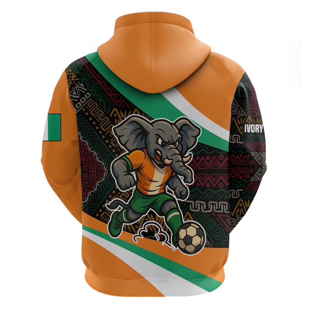 Ivory Coast Elephants Football Hoodie Soccer with Tribal Pattern - African Pride
