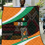 Ivory Coast Elephants Football Quilt Soccer with Tribal Pattern - African Pride