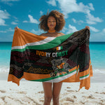 Ivory Coast Elephants Football Sarong Soccer with Tribal Pattern - African Pride