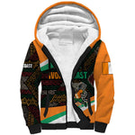 Ivory Coast Elephants Football Sherpa Hoodie Soccer with Tribal Pattern - African Pride