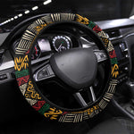 Ivory Coast Elephants Football Steering Wheel Cover Soccer with Tribal Pattern - African Pride