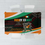 Ivory Coast Elephants Football Tablecloth Soccer with Tribal Pattern - African Pride