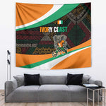Ivory Coast Elephants Football Tapestry Soccer with Tribal Pattern - African Pride