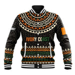 Ivory Coast African Pattern Baseball Jacket Ethnic Geometric and National Motto - African Pride