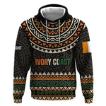 Ivory Coast African Pattern Hoodie Ethnic Geometric and National Motto - African Pride