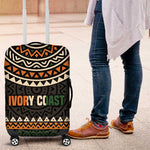 Ivory Coast African Pattern Luggage Cover Ethnic Geometric and National Motto - African Pride