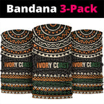 Ivory Coast African Pattern Neck Gaiter Ethnic Geometric and National Motto - African Pride