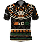 Ivory Coast African Pattern Polo Shirt Ethnic Geometric and National Motto - African Pride