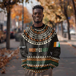 Ivory Coast African Pattern Sweatshirt Ethnic Geometric and National Motto - African Pride