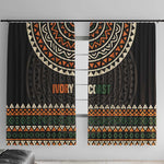 Ivory Coast African Pattern Window Curtain Ethnic Geometric and National Motto - African Pride