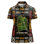 Ivory Coast Women Polo Shirt Tai National Park Wildlife Map - African Pride