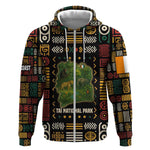 Ivory Coast Zip Hoodie Tai National Park Wildlife Map - African Pride