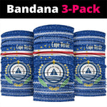 Cape Verde Christmas Neck Gaiter Blue Festive Pattern Sailing Santa and National Emblem Motif - African Pride