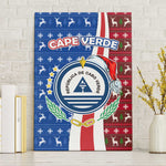 Cape Verde Christmas Canvas Wall Art Festive Pattern Christmas Tree and National Emblem Motif - African Pride