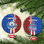 Cape Verde Christmas Ceramic Ornament Festive Pattern Christmas Tree and National Emblem Motif - African Pride