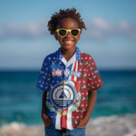 Cape Verde Christmas Kid Hawaiian Shirt Festive Pattern Christmas Tree and National Emblem Motif - African Pride