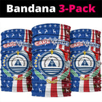Cape Verde Christmas Neck Gaiter Festive Pattern Christmas Tree and National Emblem Motif - African Pride