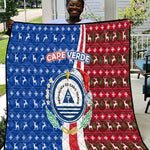 Cape Verde Christmas Quilt Festive Pattern Christmas Tree and National Emblem Motif - African Pride