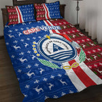 Cape Verde Christmas Quilt Bed Set Festive Pattern Christmas Tree and National Emblem Motif - African Pride