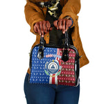 Cape Verde Christmas Shoulder Handbag Festive Pattern Christmas Tree and National Emblem Motif - African Pride
