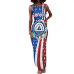 Cape Verde Christmas Tank Maxi Dress Festive Pattern Christmas Tree and National Emblem Motif - African Pride