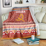 Angola Christmas Blanket Snowflake Pattern Tribal Santa Claus Motif - African Pride