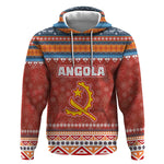 Angola Christmas Hoodie Snowflake Pattern Tribal Santa Claus Motif - African Pride