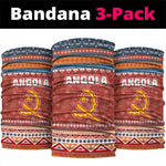 Angola Christmas Neck Gaiter Snowflake Pattern Tribal Santa Claus Motif - African Pride
