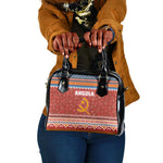 Angola Christmas Shoulder Handbag Snowflake Pattern Tribal Santa Claus Motif - African Pride