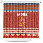 Angola Christmas Shower Curtain Snowflake Pattern Tribal Santa Claus Motif - African Pride