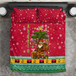 Angola Christmas Bedding Set Santa Gifts and National Flag Map Motif - African Pride