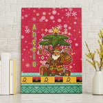 Angola Christmas Canvas Wall Art Santa Gifts and National Flag Map Motif - African Pride