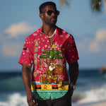 Angola Christmas Hawaiian Shirt Santa Gifts and National Flag Map Motif - African Pride
