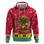 Angola Christmas Hoodie Santa Gifts and National Flag Map Motif - African Pride