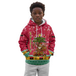 Angola Christmas Kid Hoodie Santa Gifts and National Flag Map Motif - African Pride