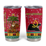 Angola Christmas Tumbler Cup Santa Gifts and National Flag Map Motif - African Pride