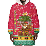 Angola Christmas Wearable Blanket Hoodie Santa Gifts and National Flag Map Motif - African Pride