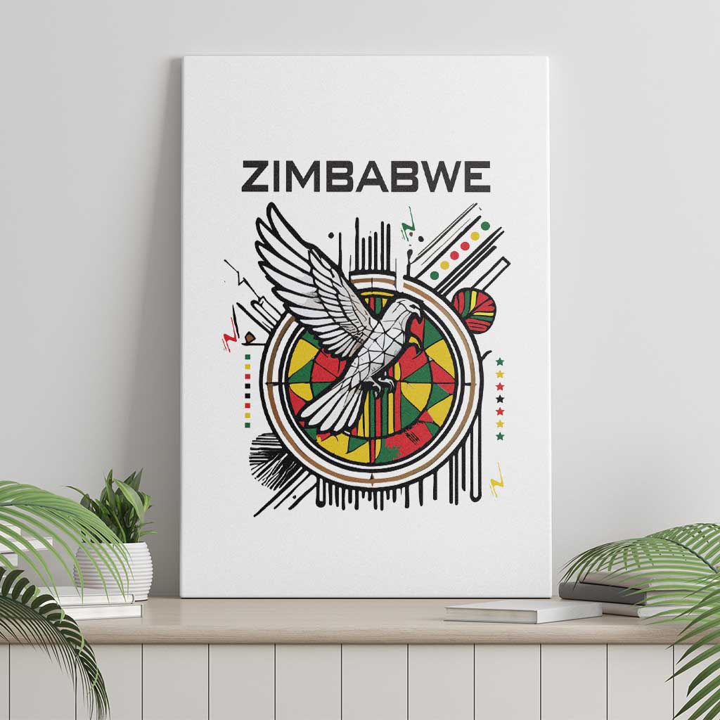 Spirit of Zimbabwe Canvas Wall Art Flag Colors and Symbol of Peace