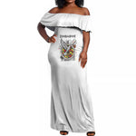 Spirit of Zimbabwe Off Shoulder Maxi Dress Flag Colors and Symbol of Peace