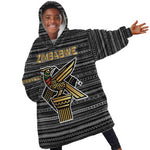 Zimbabwean Bird Statue Kid Wearable Blanket Hoodie Tribal Pattern Flag Patch and Heritage Symbol
