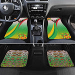 Vibe Zimbabwe Car Mats Tribal-Inspired Background with Geometric Flag Color Design